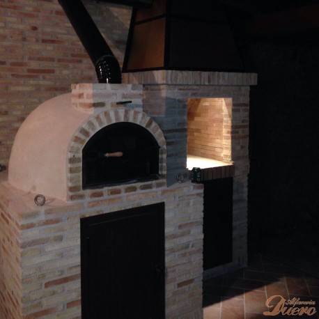 Horno de leña con salida a 45º