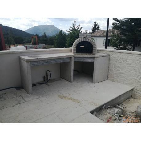 horno y mesa auxiliar de granito