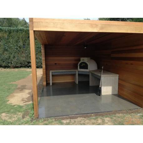 horno y mesa auxiliar de granito