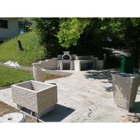 horno y mesa auxiliar de granito