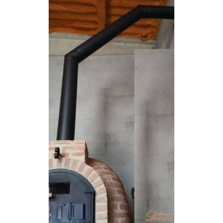 Tubo vitrificado negro 100 cm para Hornos de Leña