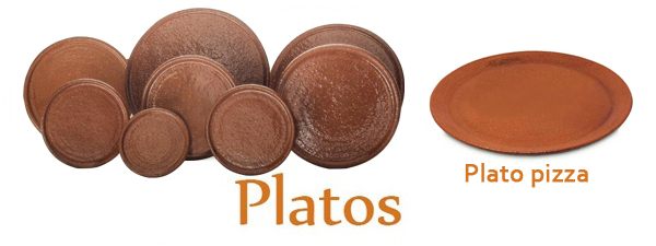 Imagen de platos y planchas de barro refractario con link a categoría de platos